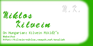 miklos kilvein business card